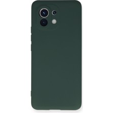 Happycase Xiaomi Mi 11 Kılıf Nano Içi Kadife  Silikon - Koyu Yeşil