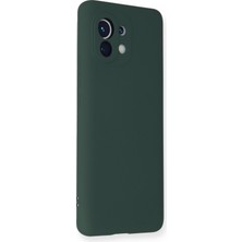 Happycase Xiaomi Mi 11 Kılıf Nano Içi Kadife  Silikon - Koyu Yeşil