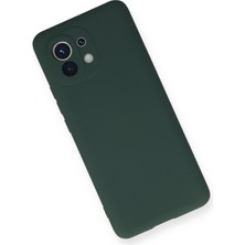 Happycase Xiaomi Mi 11 Kılıf Nano Içi Kadife  Silikon - Koyu Yeşil