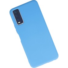 Happycase Vivo Y20 Kılıf Nano Içi Kadife  Silikon - Mavi