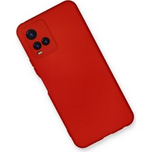 Happycase Vivo Y21S Kılıf Nano Içi Kadife  Silikon - Kırmızı