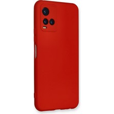 Happycase Vivo Y21S Kılıf Nano Içi Kadife  Silikon - Kırmızı