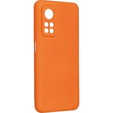 Happycase Xiaomi Mi 10T Kılıf Nano Içi Kadife  Silikon - Turuncu