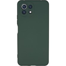 Happycase Xiaomi Mi 11 Lite Kılıf Nano Içi Kadife  Silikon - Koyu Yeşil