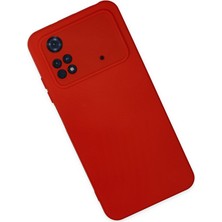 Happycase Xiaomi Poco M4 Pro 4g Kılıf Nano Içi Kadife  Silikon - Kırmızı