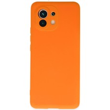 Happycase Xiaomi Mi 11 Kılıf Nano Içi Kadife  Silikon - Turuncu