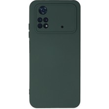 Happycase Xiaomi Poco M4 Pro 4g Kılıf Nano Içi Kadife  Silikon - Koyu Yeşil