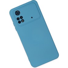 Happycase Xiaomi Poco M4 Pro 4g Kılıf Nano Içi Kadife  Silikon - Mavi