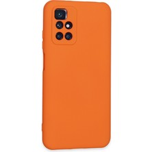 Happycase Xiaomi Redmi 10 Kılıf Nano Içi Kadife  Silikon - Turuncu