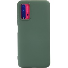 Happycase Xiaomi Redmi 9t Kılıf Nano Içi Kadife  Silikon - Koyu Yeşil