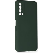 Happycase Huawei P Smart 2021 Kılıf Nano Içi Kadife  Silikon - Koyu Yeşil