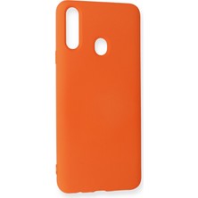 Happycase Samsung Galaxy A20S Kılıf Nano Içi Kadife  Silikon - Turuncu