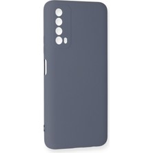 Happycase Huawei P Smart 2021 Kılıf Nano Içi Kadife  Silikon - Gri