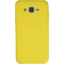 Happycase Samsung Galaxy J7 Kılıf Nano Içi Kadife  Silikon - Sarı