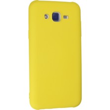 Happycase Samsung Galaxy J7 Kılıf Nano Içi Kadife  Silikon - Sarı