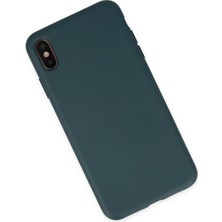 Happycase iPhone Xs Kılıf Nano Içi Kadife  Silikon - Koyu Yeşil