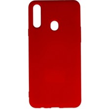 Happycase Samsung Galaxy A20S Kılıf Nano Içi Kadife  Silikon - Kırmızı