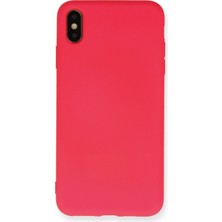 Happycase iPhone Xs Max Kılıf Nano Içi Kadife  Silikon - Koyu Pembe