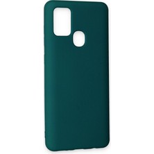 Happycase Samsung Galaxy A21S Kılıf Nano Içi Kadife  Silikon - Koyu Yeşil