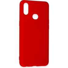 Happycase Samsung Galaxy A10S Kılıf Nano Içi Kadife  Silikon - Kırmızı