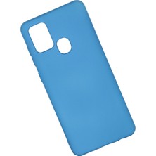 Happycase Samsung Galaxy A21S Kılıf Nano Içi Kadife  Silikon - Mavi