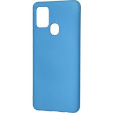 Happycase Samsung Galaxy A21S Kılıf Nano Içi Kadife  Silikon - Mavi