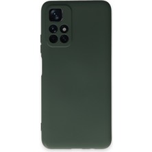 Happycase Xiaomi Redmi Note 11T Kılıf Nano Içi Kadife  Silikon - Koyu Yeşil