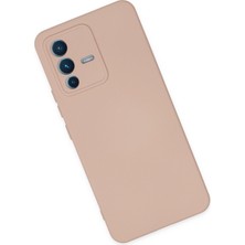 Happycase Vivo V23 5g Kılıf Nano Içi Kadife  Silikon - Pudra