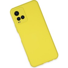 Happycase Vivo Y21S Kılıf Nano Içi Kadife  Silikon - Sarı