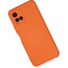 Happycase Vivo Y21S Kılıf Nano Içi Kadife  Silikon - Turuncu