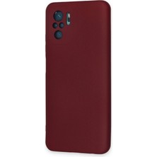 Happycase Xiaomi Redmi Note 10S Kılıf Nano Içi Kadife  Silikon - Bordo