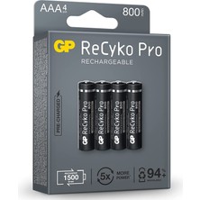 Recyko+ Pro Aaa Ince Ni-Mh Şarjlı Pil, 1.2 Volt, 4'lü Kart