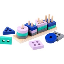 Belovee 16PCS Ahşap Bloklar Geometrik Şekil Eşleştirme Setleri Bulmaca Oyunu (Çok Renkli) (Yurt Dışından)
