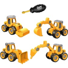 Belovee 4pcs Kids Playset Geri Çekin Arabalar Yol Roller Excavator Buldozer Kazık Sürücüsü (Yurt Dışından)