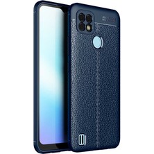 Tekno Grup Realme C21 Kılıf Ultra Korumalı Deri Desenli Lüx Niss Silikon Kılıf