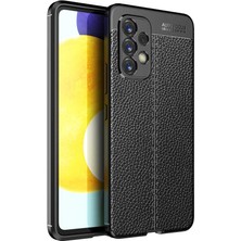 Tekno Grup Samsung Galaxy A73 Kılıf Ultra Korumalı Deri Desenli Lüx Niss Silikon Kılıf + Tam Kaplayan 5d Ekran Koruyucu