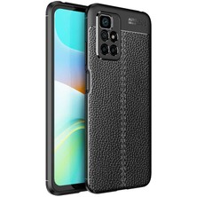 Tekno Grup Xiaomi Redmi 10 Kılıf Ultra Korumalı Deri Desenli Lüx Niss Silikon Kılıf + Tam Kaplayan 5d Ekran Koruyucu