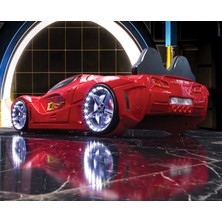 Kaju Mobilya Kaju Luxury Premium Kırmızı Arabalı Yatak