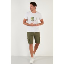 Exxe Belden Bağlamalı Cepli Regular Fit % 100 Keten Short Erkek Short 630JURIŞORT