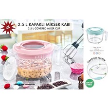 2500ML Kapaklı Mikser Kabı (Kaymaz Ayaklı)