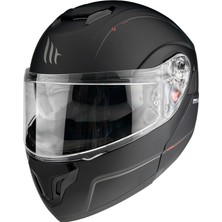 Mt Helmets Kask mt Atom Sv Solid A1 Matt Siyah Çene Açılır