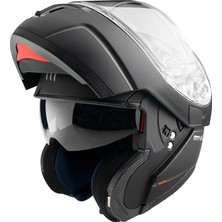 Mt Helmets Kask mt Atom Sv Solid A1 Matt Siyah Çene Açılır