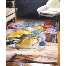 Süngersan Renkli Halılar Yıkanabilir Dijital Baskı Modern Dekoratif Kaymaz Tabanlı Salon Halısı Mutfak Halısı Yolluk