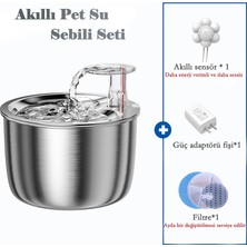 TopOne Pet Su Sebili 2l Paslanmaz Çelik Akıllı Su Sebili Ultra Sessiz Pompa Su Deposu Kediler, Köpekler Için Uygun (Yurt Dışından)