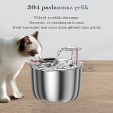 TopOne Pet Su Sebili 2l Paslanmaz Çelik Akıllı Su Sebili Ultra Sessiz Pompa Su Deposu Kediler, Köpekler Için Uygun (Yurt Dışından)