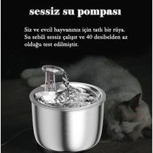 TopOne Pet Su Sebili 2l Paslanmaz Çelik Akıllı Su Sebili Ultra Sessiz Pompa Su Deposu Kediler, Köpekler Için Uygun (Yurt Dışından)