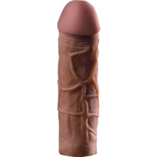 Mega 2 Brown Gerçekçi Damar Görünümlü  7 cm Uzatmalı Penis Kılıfı