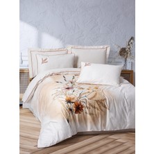 Cotton Box Çift Kişilik Elit Saten Nevresim Takımı Bouquet Ekru