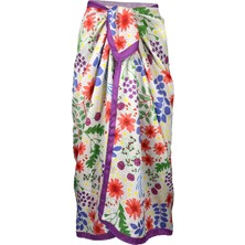 Bolder Lana-Çıtır Çiçek Desen Pareo Iç Göstermeyen Parlak KUMAŞ-95CM*145CM