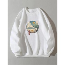 Unisex  Totoro Anime Baskılı  Oversize Sweatshirt